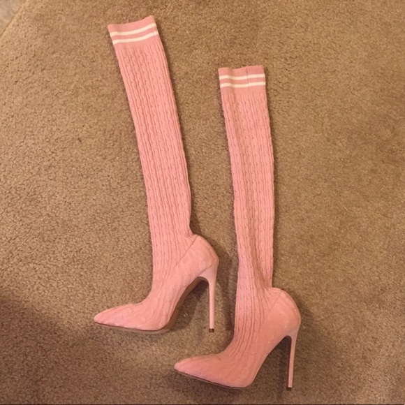 Shoes - Pink sock heels